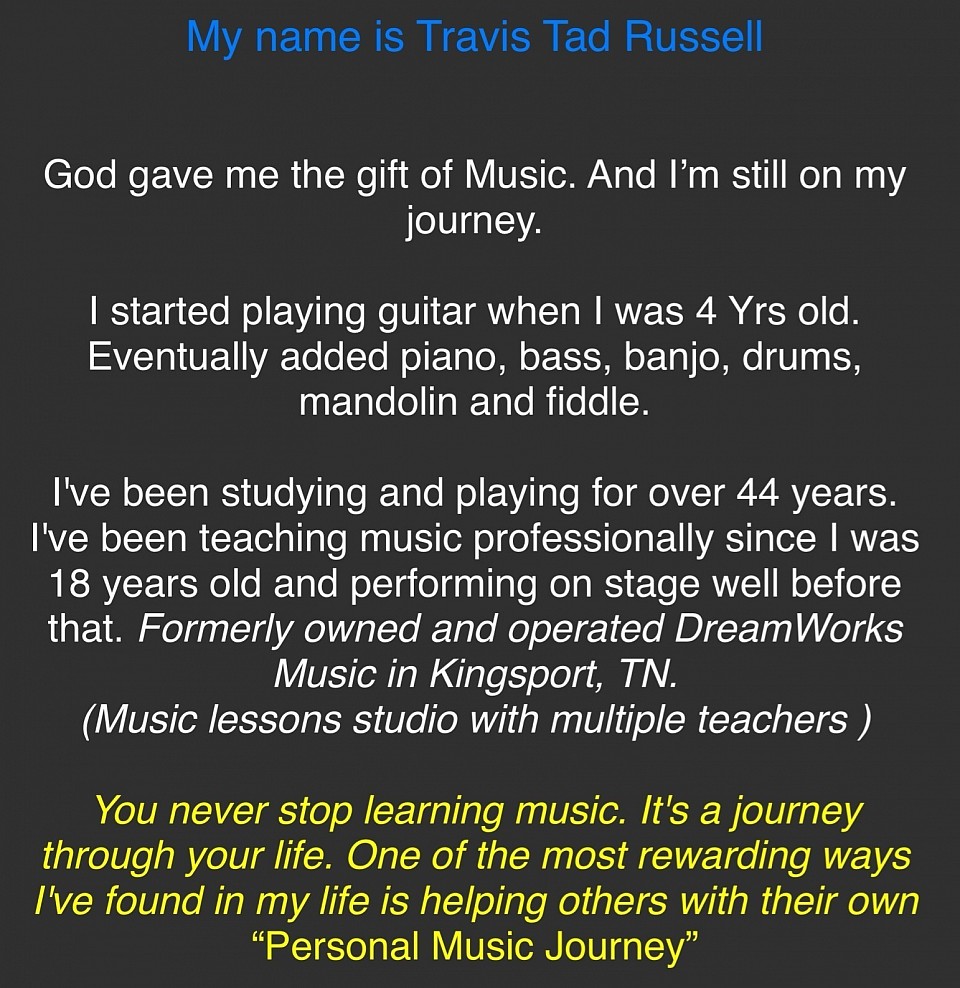 Guitar Lessons near me,  Guitar Instructor , guitar teacher, learn to play guitar, Travis Russell, Travis Tad Russell, Rogersville, Tri Cities, Kingsport, Surgoinsville, Church Hill, Mount Carmel, Hawkins County, Sullivan County